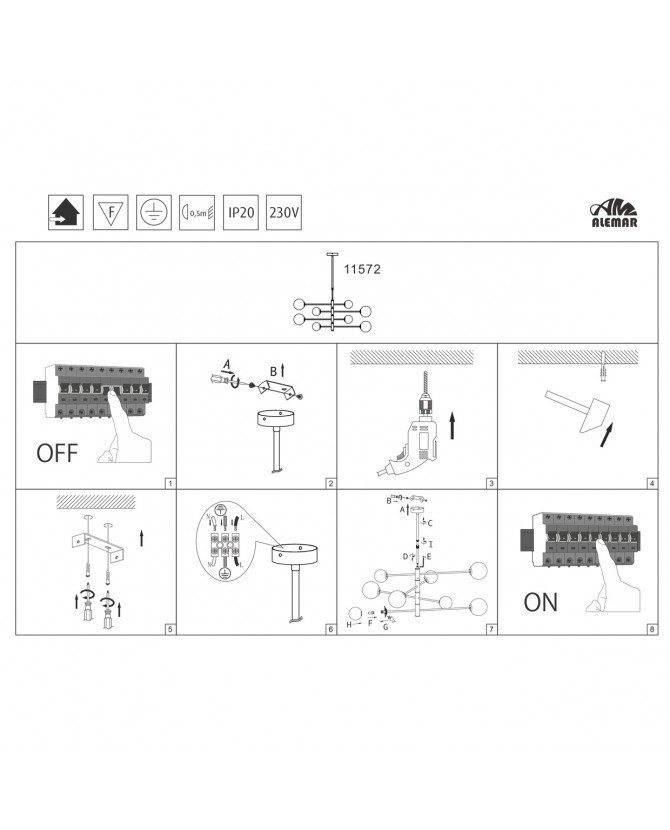Lámpara de techo CÓSMICA 8L - Imagen 3